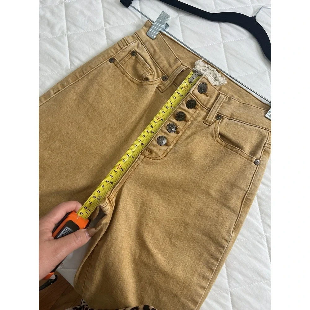 Altar'd State‎ Mustard High Rise Skinny Jeans 25 Button Fly Indie Boho Festival